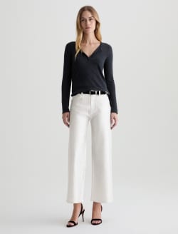 Women Saige Wide Leg Crop Sliver Glow at AG Jeans Official Store