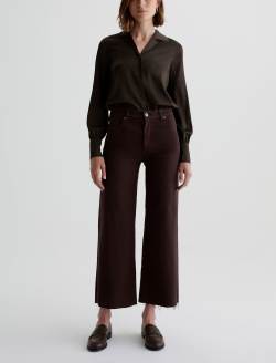 Saige Wide Leg Crop Amaretto Noir Mid-Rise Wide Leg AG Cloud Soft Denim™ WOMENS BOTTOMS Photo 2