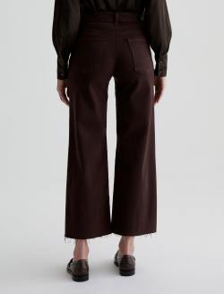 Saige Wide Leg Crop Amaretto Noir Mid-Rise Wide Leg AG Cloud Soft Denim™ WOMENS BOTTOMS Photo 8