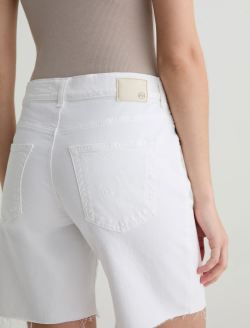 ★andar★ Air Denim White Shorts Ella Denim Shorts With Side Slits - Optic White White | NYDJ