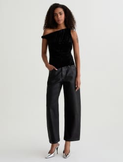 Hattie Crop Leatherette Super Black High-Rise Barrel WOMENS BOTTOMS Photo 2