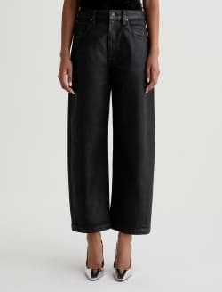 Hattie Crop Leatherette Super Black High-Rise Barrel WOMENS BOTTOMS Photo 3