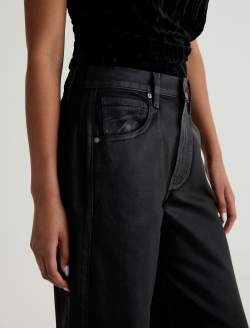 Hattie Crop Leatherette Super Black High-Rise Barrel WOMENS BOTTOMS Photo 4