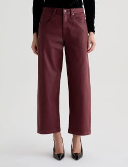 Hattie Crop Leatherette Winery High-Rise Barrel WOMENS BOTTOMS Photo 3
