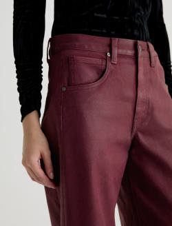 Hattie Crop Leatherette Winery High-Rise Barrel WOMENS BOTTOMS Photo 4