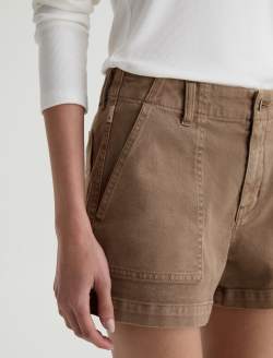 Analeigh Short Sulfur Light Taupe Mid-Rise Utility Short WOMENS BOTTOMS Photo 4