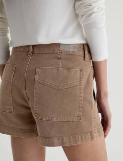 Analeigh Short Sulfur Light Taupe Mid-Rise Utility Short WOMENS BOTTOMS Photo 7