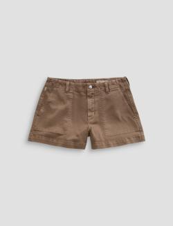 Analeigh Short Sulfur Light Taupe Mid-Rise Utility Short WOMENS BOTTOMS Photo 1