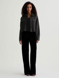 Fala Jacket Leatherette Super Black Relaxed Shirt Jacket WOMENS TOPS Photo 5