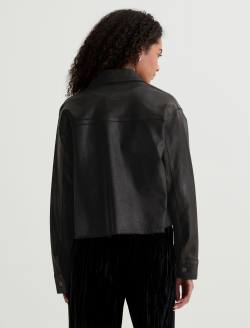 Fala Jacket Leatherette Super Black Relaxed Shirt Jacket WOMENS TOPS Photo 8