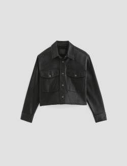 Fala Jacket Leatherette Super Black Relaxed Shirt Jacket WOMENS TOPS Photo 1
