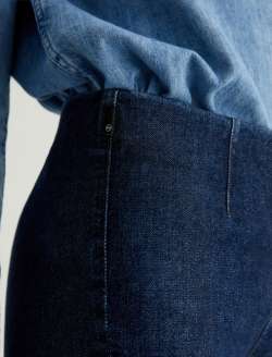 Mari Crop 360° Hyacinth Pull On Mid-Rise Slim Straight WOMENS BOTTOMS Photo 6
