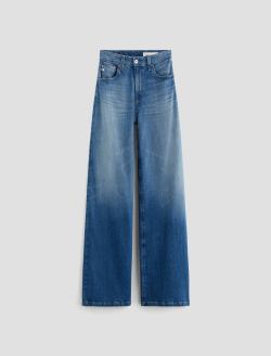 【BAON】[unisex] Redis Wide Denim Pants Unisex Oversize Baggy Denim Pants Wide Leg Jeans Trousers