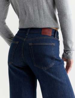 Saige Wide Leg Petite Jean Symmetry Mid-Rise Fit WOMENS BOTTOMS Photo 7