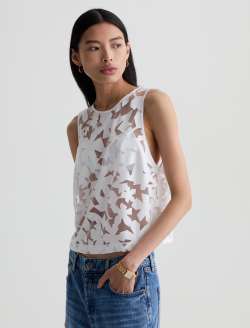 Emilee Top First Bloom Lasercut Shell Tank WOMENS TOPS Photo 7