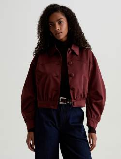 Tana Bomber Jacket Cranberry Western Yoke Bomber Jacket WOMENS TOPS Photo 2