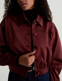 Tana Bomber Jacket Cranberry Western Yoke Bomber Jacket WOMENS TOPS Photo 3