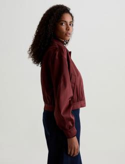 Tana Bomber Jacket Cranberry Western Yoke Bomber Jacket WOMENS TOPS Photo 4