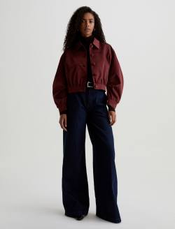 Tana Bomber Jacket Cranberry Western Yoke Bomber Jacket WOMENS TOPS Photo 5