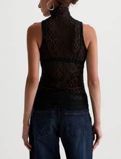Faey Sleeveless Turtleneck Super Black Essentials Lace Top WOMENS TOPS Photo 8