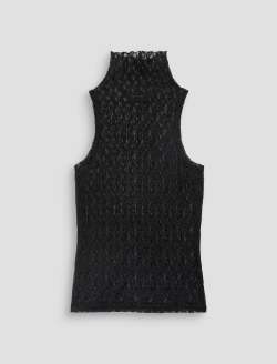 Faey Sleeveless Turtleneck Super Black Essentials Lace Top WOMENS TOPS Photo 1