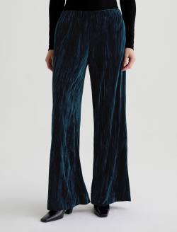 Careen Pull-On Pant Deep Lagoon Wide Leg Crushed Velvet WOMENS BOTTOMS Photo 3