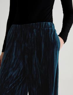 Careen Pull-On Pant Deep Lagoon Wide Leg Crushed Velvet WOMENS BOTTOMS Photo 4