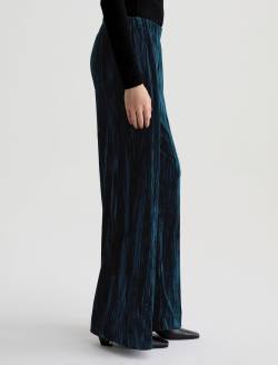 Careen Pull-On Pant Deep Lagoon Wide Leg Crushed Velvet WOMENS BOTTOMS Photo 5