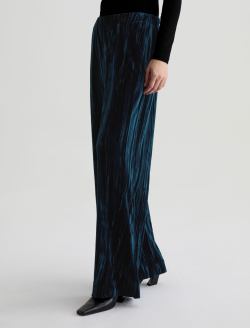 Careen Pull-On Pant Deep Lagoon Wide Leg Crushed Velvet WOMENS BOTTOMS Photo 6