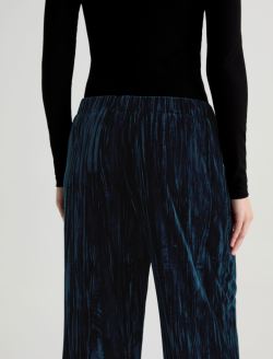 Careen Pull-On Pant Deep Lagoon Wide Leg Crushed Velvet WOMENS BOTTOMS Photo 7