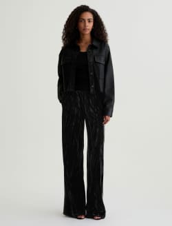 Careen Velvet Super Black Pull-On Wide Leg WOMENS BOTTOMS Photo 2