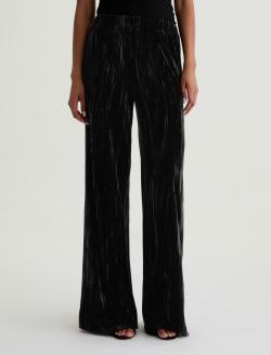 Careen Velvet Super Black Pull-On Wide Leg WOMENS BOTTOMS Photo 3