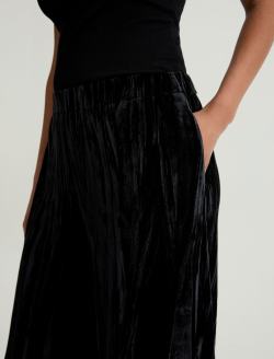 Careen Velvet Super Black Pull-On Wide Leg WOMENS BOTTOMS Photo 4