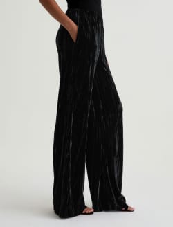 Careen Velvet Super Black Pull-On Wide Leg WOMENS BOTTOMS Photo 5