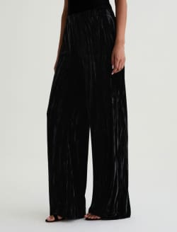 Careen Velvet Super Black Pull-On Wide Leg WOMENS BOTTOMS Photo 6