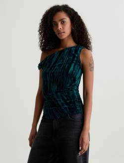 Rachel Velvet Deep Lagoon Cold Shoulder Top WOMENS TOPS Photo 6