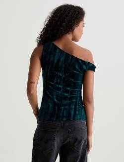 Rachel Velvet Deep Lagoon Cold Shoulder Top WOMENS TOPS Photo 8
