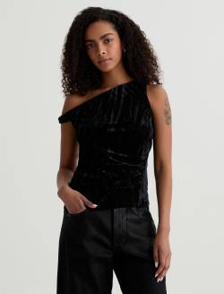 Rachel Velvet Super Black Cold Shoulder Top WOMENS TOPS Photo 2
