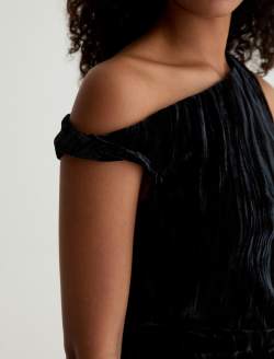 Rachel Velvet Super Black Cold Shoulder Top WOMENS TOPS Photo 3