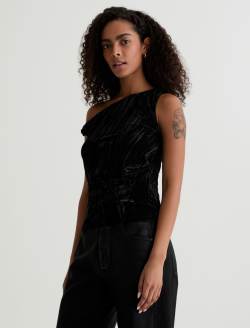 Rachel Velvet Super Black Cold Shoulder Top WOMENS TOPS Photo 7