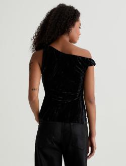 Rachel Velvet Super Black Cold Shoulder Top WOMENS TOPS Photo 8
