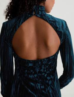 Candice Velvet Deep Lagoon Open Back Turtleneck WOMENS TOPS Photo 7
