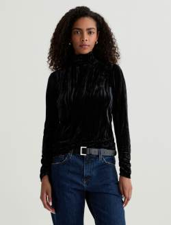 Candice Velvet Super Black Open Back Turtleneck WOMENS TOPS Photo 8