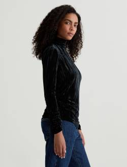 Candice Velvet Super Black Open Back Turtleneck WOMENS TOPS Photo 4