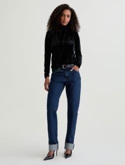 Candice Velvet Super Black Open Back Turtleneck WOMENS TOPS Photo 5