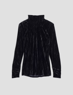 Candice Velvet Super Black Open Back Turtleneck WOMENS TOPS Photo 1