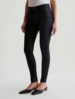 Farrah Skinny Ankle Leatherette Super Black Mid-Rise Skinny Ankle WOMENS BOTTOMS Photo 6