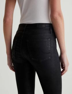 Womens Farrah Skinny Ankle Leatherette Super Black at AG