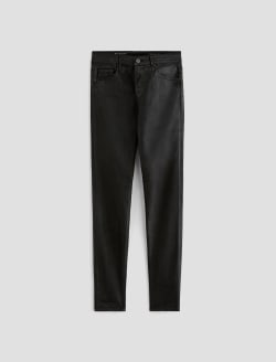 Farrah Skinny Ankle Leatherette Super Black Mid-Rise Skinny Ankle WOMENS BOTTOMS Photo 1