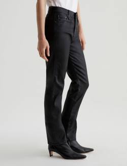 Mari Extended Leatherette Super Black Mid-Rise Slim Straight WOMENS BOTTOMS Photo 5